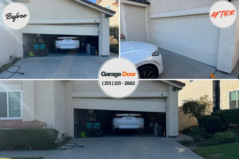 Before and after: garage door installation Vadnais Heights, MN